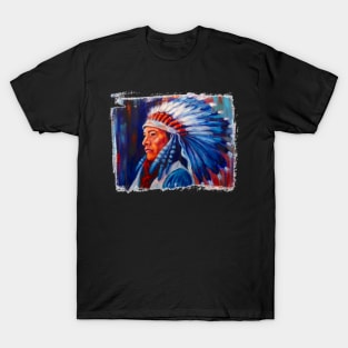 Native American Chief Oil Splash 35 T-Shirt